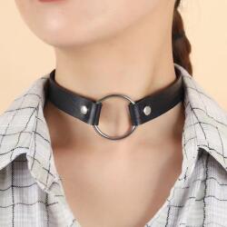 GoodLove STD - choker cu inel metalic, negru