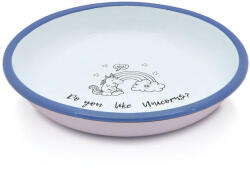 Metalac Farfurie Adanca Metalac Unicorn 0.75L Diametru 18CM Metal Emailat Roz/Alb/Albastru (367424)