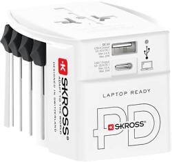 SKROSS Világutazó adapter beépített USB töltővel (USB-C; USB-A) , 30 W (1.302974) (1.302974)