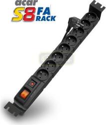 HSK Data 19" tápegység ACAR S8/5m 8x220V Fekete kapcsoló védelem 10A (96081)