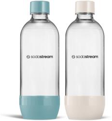 SodaStream Jet Duo Palack készlet 2 db, 2x1 L, Mosogatógépben mosható, Kék és Homokszínű (42007123)