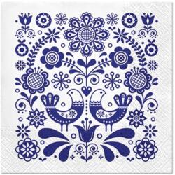 Regina szalvéta 1 rétegű 33x33 cm 45db Folk (Kékfestő)