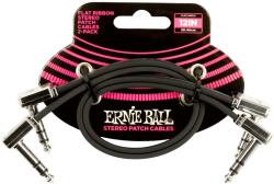 Ernie Ball Flat Ribbon Stereo Patch Cable 12" Black 2 Pack