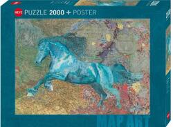 Heye 2000 db-os puzzle - Map Art - Horse (30092) (30092)