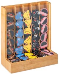 Relaxdays Kávékapszula tároló doboz, Nespresso típusú, 5 rekeszes, bambusz, 29 x 24, 5 x 12 cm, RelaxDays (10027491)