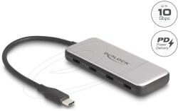 Delock USB 10 Gbps USB Type-C Hub 4 x USB Type-C anyával és PD 85 Watt (64261)