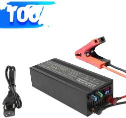 Nagy teljesítményű akkumulátortöltő, állítható áram 0-100a, LCD intelligens kijelző, CT100A kliptel