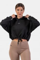 NEBBIA Laza crop kapucnis pulóver Iconic 421 - Fekete (M/L) - NEBBIA