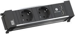 Bachmann Power Frame Alu 2x Priza Schuko 2x USB Charger Cablu 2m (916.1193)