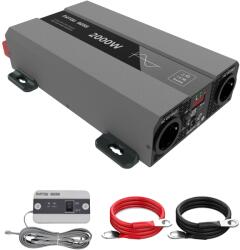  Datouboss Pure Sine Wave Inverter, 2000W teljesítmény, 12 V/24 V bemenet, EU aljzat, 2 kW 24 V - 220 V EU