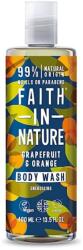 Faith in Nature Gel de dus energizant cu grapefruit si portocala, 400 ml