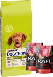 Dog Chow Purina Dog Chow Adult bárányhús 14kg + 2xDolina Noteci Rafi marhahússal 500g