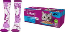 Whiskas WHISKAS Adult tasak 40 x 85 g Fishy Treats - nedves eledel felnőtt macskáknak zselében (darabokban: lazac, tonhal, tőkehal, fehér hal) + INGYENES SZOKNYÁK! ! !