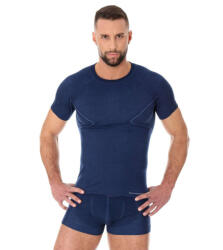 Brubeck Férfi póló Brubeck Active Wool rövid ujjú, antiallergén, antibakteriális, kétrétegű, varrás nélküli tengerészkék M