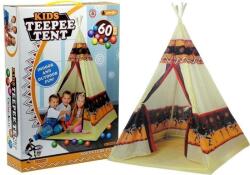 LEAN Toys Sátor Tipi Indiai Játszóház + 60 Labda 155 cm (2576) (2576)