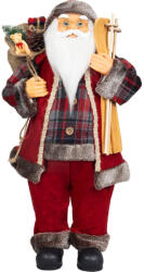 MagicHome karácsonyi dekoráció, Mikulás ajándékokkal, piros, kockás, 60 cm (TC8095515)
