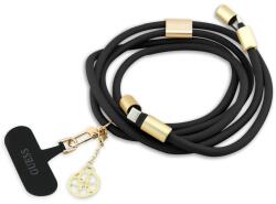 GUESS Crossbody Popruh 4G Charm s Nabíjecím Kabelem USB-C/USB-C Black