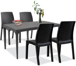 Leziter Set mobilier de grădină Pauli 4+1, grafit (LBIODIGR_LBIVANGR_4)