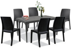 Leziter Set mobilier de grădină Pauli 6+1, grafit (LBIODIGR_LBIVANGR_6)