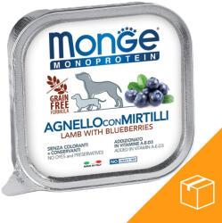 Monge Monoprotein Fruits Pate Alutálcás Kutyaeledel (Bárány és Áfonya) - 24x150 g