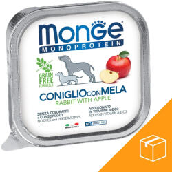 Monge Monoprotein Fruits Pate Alutálcás Kutyaeledel (Nyúl és Alma) - 24x150 g