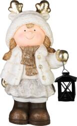 MagicHome Dekoráció MagicHome Karácsony, kislány lámpával, 15x22.8x40 cm