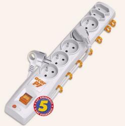  Prelungitor cu protectie 7 prize (5 x Schuko + 2 x Euro) 3m alb, Acar P7 (PPACARP7-3)