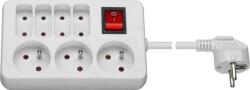  Prelungitor cu 4 prize Euro si 3 Schuko + switch ON/OFF 1.5m Alb, PPD02 (PPD02)