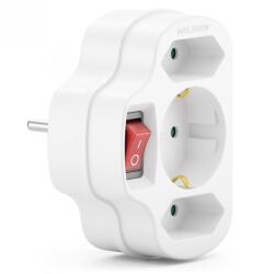  Triplu stecher cu 1 x Schuko + 2 x Euro Alb, MK5647 (MK5647)