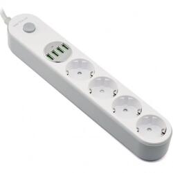  Prelungitor cu 4 x Schuko + 2 x USB-A + 2 x USB type C 2m Alb, SRXP-PS44W (SRXP-PS44W)