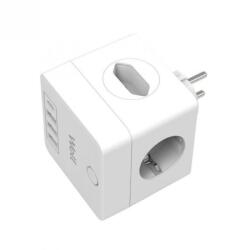  Fisa cub cu 2 x Schuko + 2 x Euro + 3 x USB-A + 1 x USB type C 20W Alb, ELAD-2SH2EU-PROT/USBC4-WL (ELAD-2SH2EU-PROT/USBC4-WL)