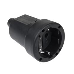  Stecher Schuko cauciucat 16A/250V Negru, URZ3176 (URZ3176)