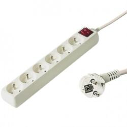  Prelungitor cu 6 prize 5m + switch ON/OFF Alb, PP6K-05 (PP6K-05)