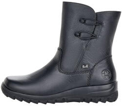 RIEKER Ghete dama, Rieker, Z7172-00-Negru, casual, piele naturala, impermeabil, imblanite, cu talpa joasa, negru (Marime: 38)