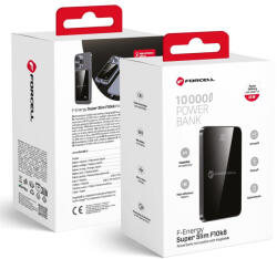 Forcell MagSafe F-Energy SuperSlim F10K8 QC4.0 PD3.0 15W 10000 mAh fekete 0INT készülékkel kompatibilis külső akkumulátor