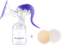 Lansinoh 2 fázisú kézi mellszívó Soothies regeneráló mellpárnával szettben - vital24
