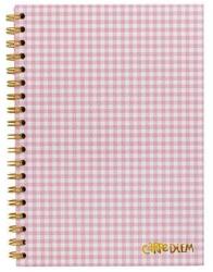 Pukka Pad Spirálfüzet, B5, vonalas, 80 lap, FSC, PUKKA PAD "Carpe Diem", rózsaszín kockás (PUP9377) - tintasziget