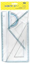 Educa Vonalzókészlet, 30 cm egyenes vonalzó, szögmérő, 45° 16 cm és 60°, 23 cm háromszög vonalzó, 4 db/bliszter Educa (000009828) - tintasziget