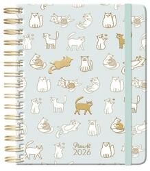 VECTRA Határidőnapló 2026 heti B/5 PLANALL Classic spirálos keményfedelű gumis Kitty (21536)