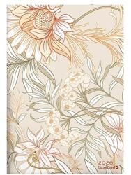 Lizzy Card Határidőnapló 2026 heti B/5 LIZZY szivacsos Beige flowers (21771)