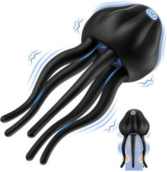  Fekete medúza férfi vibro maszturbátor, akkus - titkossexshop