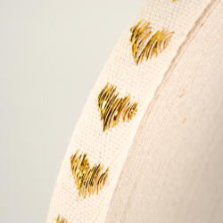 Takoy Pamut köpper szalag lurexszel 1, 5 cm arany szívecskékkel