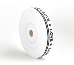 Takoy Szalag 25mm - LOVE fehér