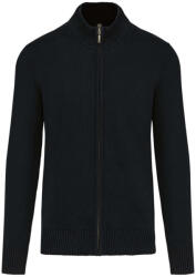 Kariban Férfi cipzáros vastag pamut kardigán, Kariban KA971, Black-4XL (ka971bl-4xl)