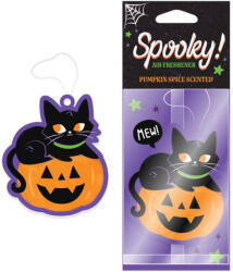 Puckator Autóillatosító, fekete macska és tök, Halloween (fűszeres tök illat) (PCT-AIRF175)