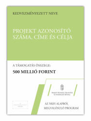  NKFI D-típus álló tábla : Projekttábla méret - A3 (297 mm x 420 mm)