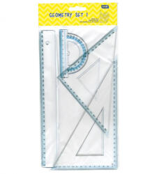 Educa Vonalzókészlet, 30 cm egyenes vonalzó, szögmérő, 45° 16 cm és 60°, 23 cm háromszög vonalzó, 4 db/bliszter Educa (000009828) - iroda-ellatas