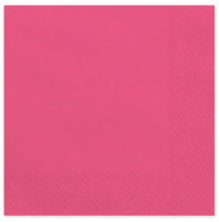PartyDeco Szalvéta 33x33cm egyszínű 20db, SötétRózsaszín, Pink (LUFI881543)