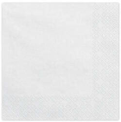 PartyDeco Szalvéta 33x33cm egyszínű 20db, Fehér (LUFI913357)