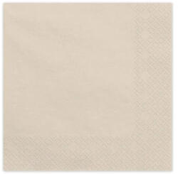 PartyDeco Szalvéta 33x33cm egyszínű 20db, Bézs, Ivory (LUFI167164)